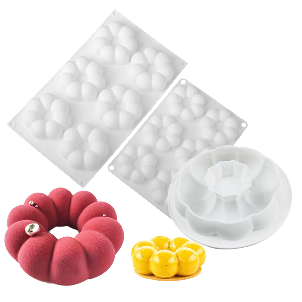 Donut Mold Silicone - 1 oder 6 Zellen Blütenblattförmige Donut