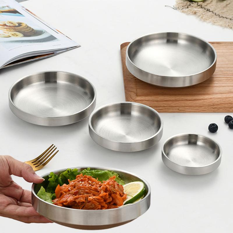 Dim Sum Basket - Edelstahlplatte mit flachem Boden, verdickte Platte,